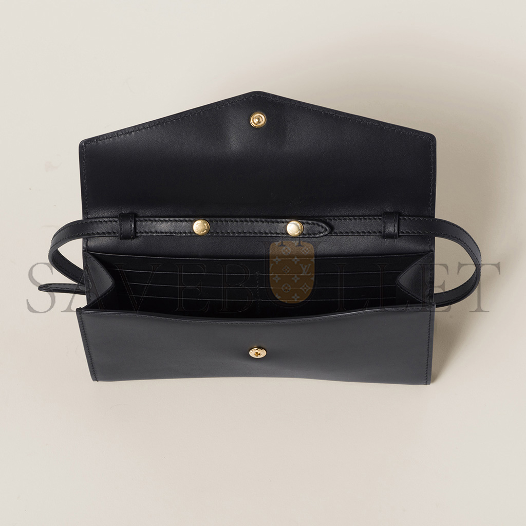 MIU MIU LEATHER WALLET WITH LEATHER AND CORD SHOULDER STRAP 5MT025 (19*9.5*2cm) MIU MIU LEATHER WALLET WITH LEATHER AND CORD SHOULDER STRAP 5MT025 (19*9.5*2cm)